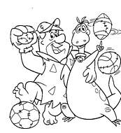 coloriage flintstones journee sportive chez les pierreafeu